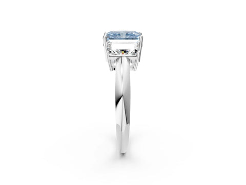 White gold Three-Stone Fancy Blue Radiant Cut Cut Diamond Engagement Ring with Prong Setting on a White Gold Band_14