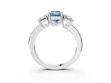 White gold Three-Stone Fancy Blue Radiant Cut Cut Diamond Ring with Channel Set Band and Four-Prong Setting_45