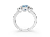 White gold Three-Stone Fancy Blue Radiant Cut Cut Diamond Ring with Channel Set Band and Four-Prong Setting_57