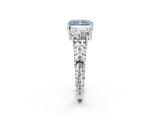 White gold Three-Stone Fancy Blue Radiant Cut Cut Diamond Ring with Channel-Set Band and Prong Setting_2