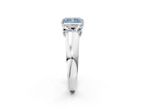 White gold Three-Stone Fancy Blue Radiant Cut Cut Diamond Ring with Prong Setting and Classic Band_2