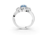 White gold Three-Stone Fancy Blue Radiant Cut Cut Diamond Split Shank Prong Set Ring_15