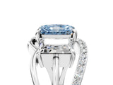 White gold Three-Stone Fancy Blue Radiant Cut Cut Diamond Split Shank Prong Set Ring_17