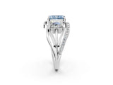 White gold Three-Stone Fancy Blue Radiant Cut Cut Diamond Split Shank Prong Set Ring_26