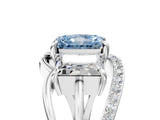White gold Three-Stone Fancy Blue Radiant Cut Cut Diamond Split Shank Prong Set Ring_29