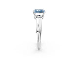 White gold Three-Stone Fancy Blue Radiant Cut Cut Solitaire Ring with Classic Prong Setting_14