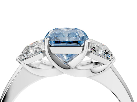 White gold Three-Stone Fancy Blue Radiant Cut Cut Solitaire Ring with Classic Prong Setting_16