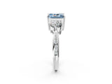 White gold Three-Stone Fancy Blue Radiant Cut Diamond Channel Set Engagement Ring with Prong Setting_14