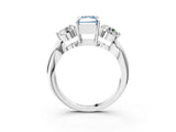 White gold Three-Stone Fancy Blue Radiant Cut Diamond Channel Set Engagement Ring with Prong Setting_15