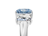 White gold Three-Stone Fancy Blue Radiant Cut Diamond Engagement Ring with Prong Setting_20
