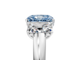White gold Three-Stone Fancy Blue Radiant  Cut Diamond Ring with Channel-Set Band and Four-Prong Setting_71