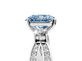 White gold Three-Stone Fancy Blue Radiant  Cut Diamond Twist Band with Prong Setting_59