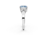 White gold Three-Stone Fancy Blue Radiant  Cut Solitaire Ring with Prong Setting_5
