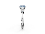 White gold Three-Stone Fancy Blue Radiant  Diamond Ring with Pear Side Stones in Four-Prong Setting_83