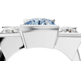 White gold Three Stone Fancy Blue Round Cut Cut Channel Set Diamond Ring_28