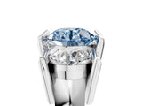White gold Three Stone Fancy Blue Round Cut Cut Channel Set Diamond Ring_29