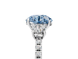 White gold Three-Stone Fancy Blue Round Cut Cut Diamond Pavé Band with Prong Setting_50