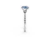 White gold Three-Stone Fancy Blue Round Cut Cut Diamond Pavé Band with Prong Setting_53