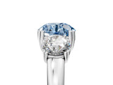 White gold Three-Stone Fancy Blue Round Cut Cut Diamond Ring with Channel Set Band and Four-Prong Setting_17