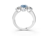 White gold Three-Stone Fancy Blue Round Cut Cut Diamond Ring with Channel Set Band and Four-Prong Setting_39