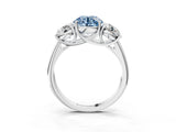 White gold Three-Stone Fancy Blue Round Cut Diamond Engagement Ring with Prong Setting_18