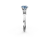 White gold Three-Stone Fancy Blue Round  Cut Diamond Solitaire with Prong Setting and Classic Band_47