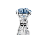 White gold Three-Stone Fancy Blue Round  Cut Diamond Twist Band with Prong Setting_65