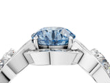 White gold Three-Stone Fancy Blue Round Cut Diamond Wave Pave Band with Prong Setting_4