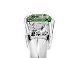 White gold Three Stone Fancy Green Asscher Cut Cut Channel Set Diamond Ring_29
