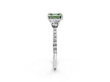 White gold Three-Stone Fancy Green Asscher Cut Cut Diamond Pavé Band with Prong Setting_29