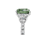 White gold Three-Stone Fancy Green Asscher Cut Cut Diamond Pavé Band with Prong Setting_32