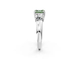 White gold Three-Stone Fancy Green Asscher Cut Cut Diamond Ring with Channel Set Band and Four-Prong Setting_14