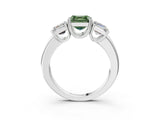 White gold Three-Stone Fancy Green Asscher Cut Cut Diamond Ring with Channel Set Band and Four-Prong Setting_15