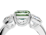 White gold Three-Stone Fancy Green Asscher Cut Cut Diamond Ring with Channel Set Band and Four-Prong Setting_16