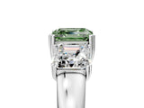White gold Three-Stone Fancy Green Asscher Cut Cut Diamond Ring with Channel Set Band and Four-Prong Setting_17