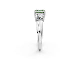 White gold Three-Stone Fancy Green Asscher Cut Cut Diamond Ring with Channel Set Band and Four-Prong Setting_26