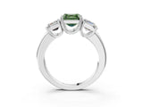 White gold Three-Stone Fancy Green Asscher Cut Cut Diamond Ring with Channel Set Band and Four-Prong Setting_28