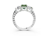 White gold Three-Stone Fancy Green Asscher Cut Cut Diamond Ring with Channel-Set Band and Prong Setting_27