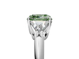 White gold Three-Stone Fancy Green Asscher Cut Cut Diamond Ring with Trillion Side Stones and Four-Prong Setting_16