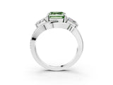 White gold Three-Stone Fancy Green Asscher Cut Cut Diamond Split Shank Prong Set Ring_27