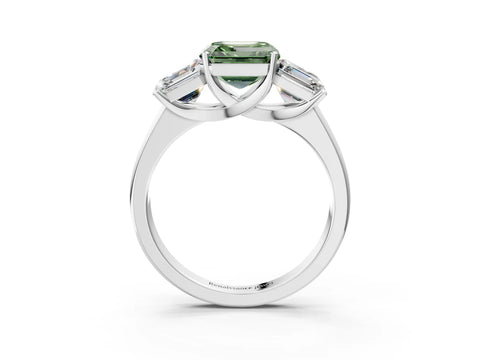 White gold Three-Stone Fancy Green Asscher Cut Cut Solitaire Ring with Classic Prong Setting_27
