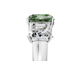 White gold Three-Stone Fancy Green Asscher Cut Cut Solitaire Ring with Classic Prong Setting_29