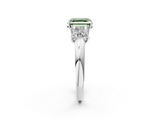 White gold Three-Stone Fancy Green Asscher  Cut Diamond Ring with Channel-Set Band and Four-Prong Setting_19