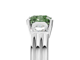 White gold Three-Stone Fancy Green Cushion Cut Cut Classic Band Prong Setting Ring_5