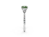 White gold Three-Stone Fancy Green Cushion Cut Cut Diamond Pavé Band with Prong Setting_29