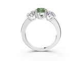 White gold Three-Stone Fancy Green Cushion Cut Cut Diamond Ring with Channel Set Band and Four-Prong Setting_39
