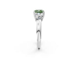 White gold Three-Stone Fancy Green Cushion Cut Cut Diamond Ring with Channel Set Band and Four-Prong Setting_8