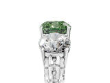 White gold Three-Stone Fancy Green Cushion Cut Cut Diamond Ring with Channel-Set Band and Prong Setting_5