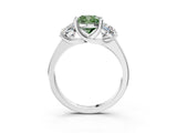 White gold Three-Stone Fancy Green Cushion Cut Cut Solitaire Ring with Classic Prong Setting_15