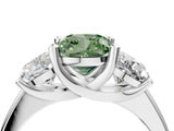 White gold Three-Stone Fancy Green Cushion Cut Cut Solitaire Ring with Classic Prong Setting_16